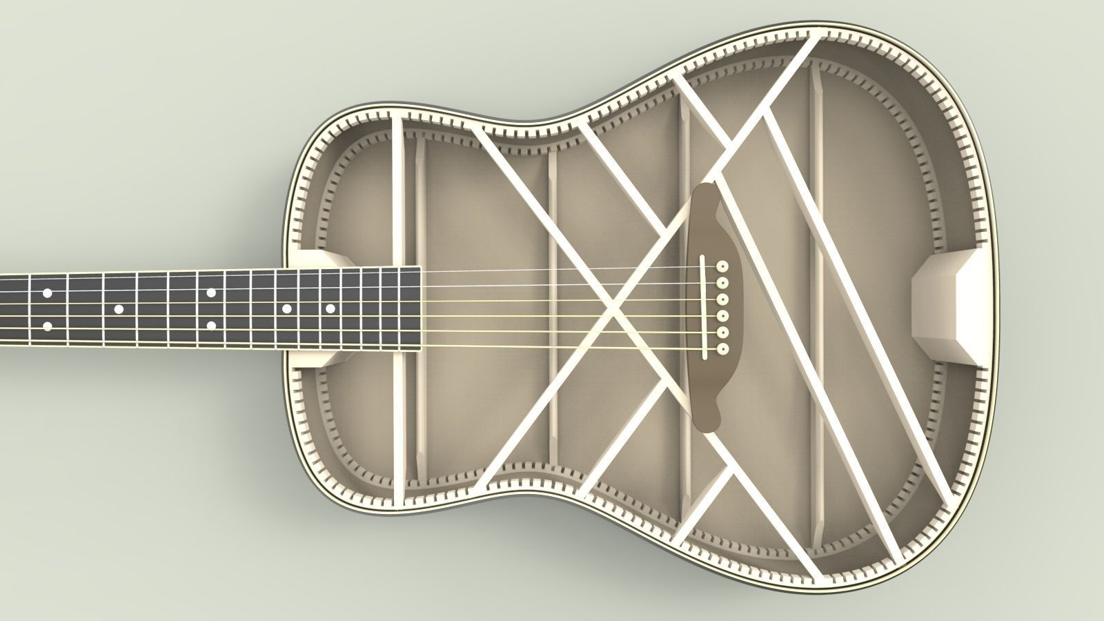 Acoustic guitar SX 3D model_5