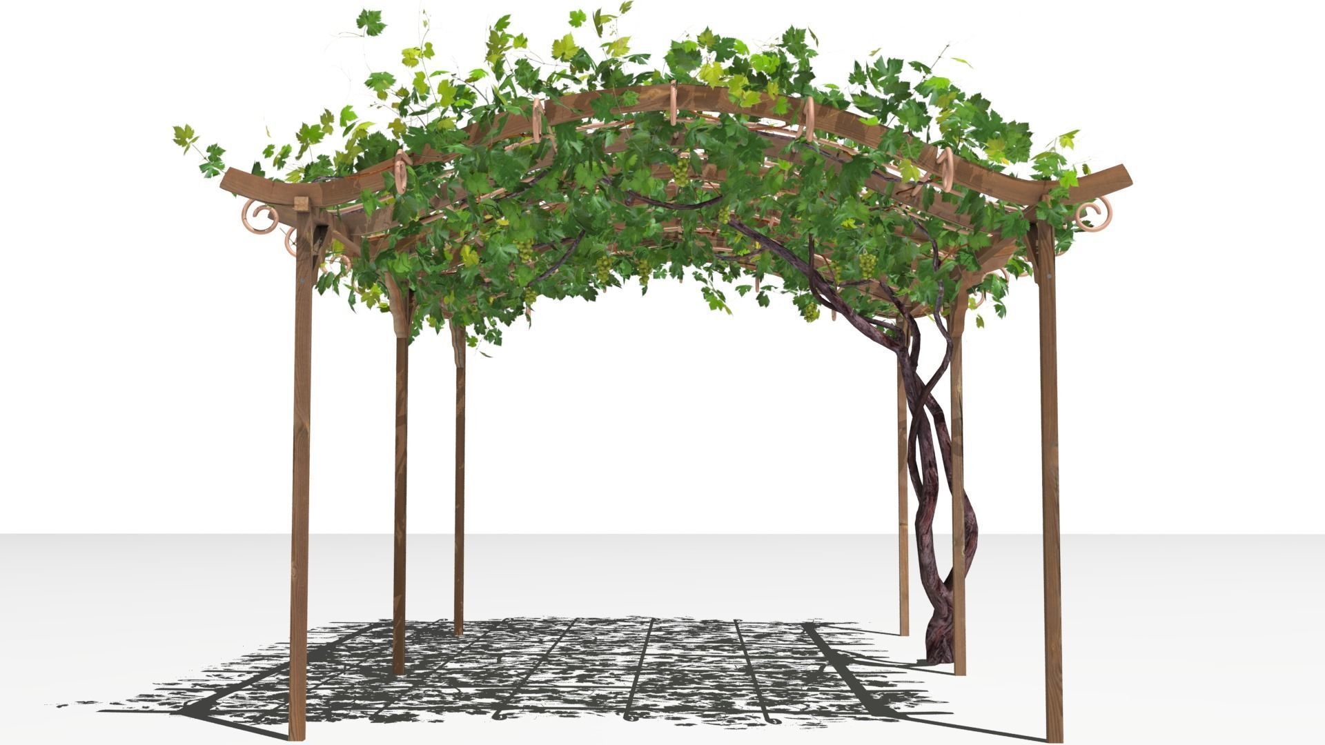 Vine pergola 3D model_6