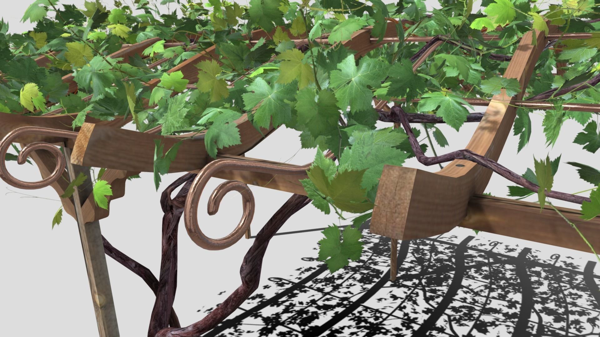 Vine pergola 3D model_4