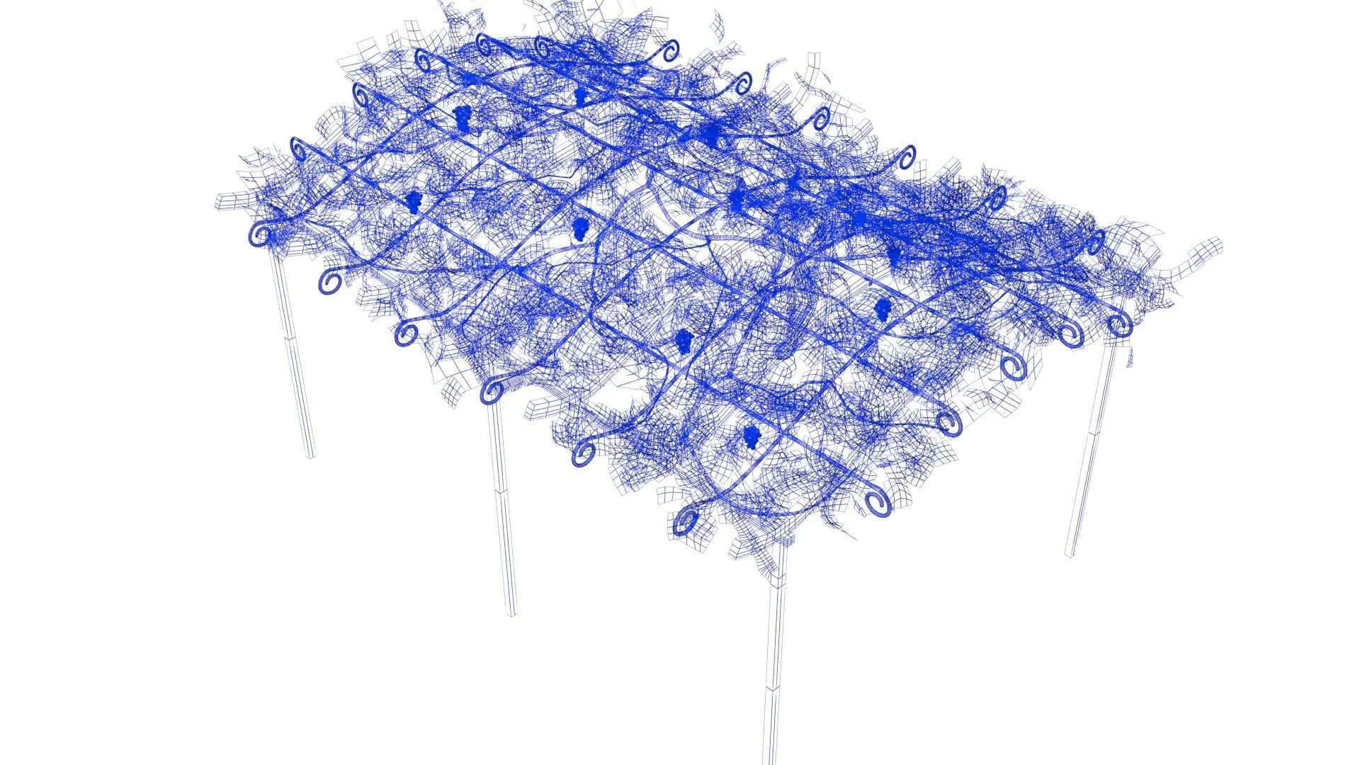 Vine pergola 3D model_3