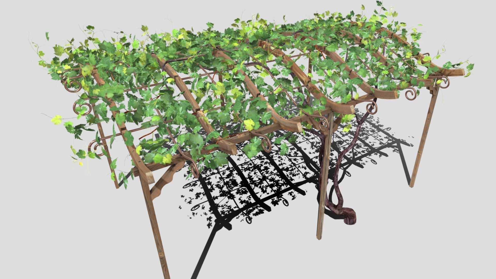 Vine pergola 3D model_10