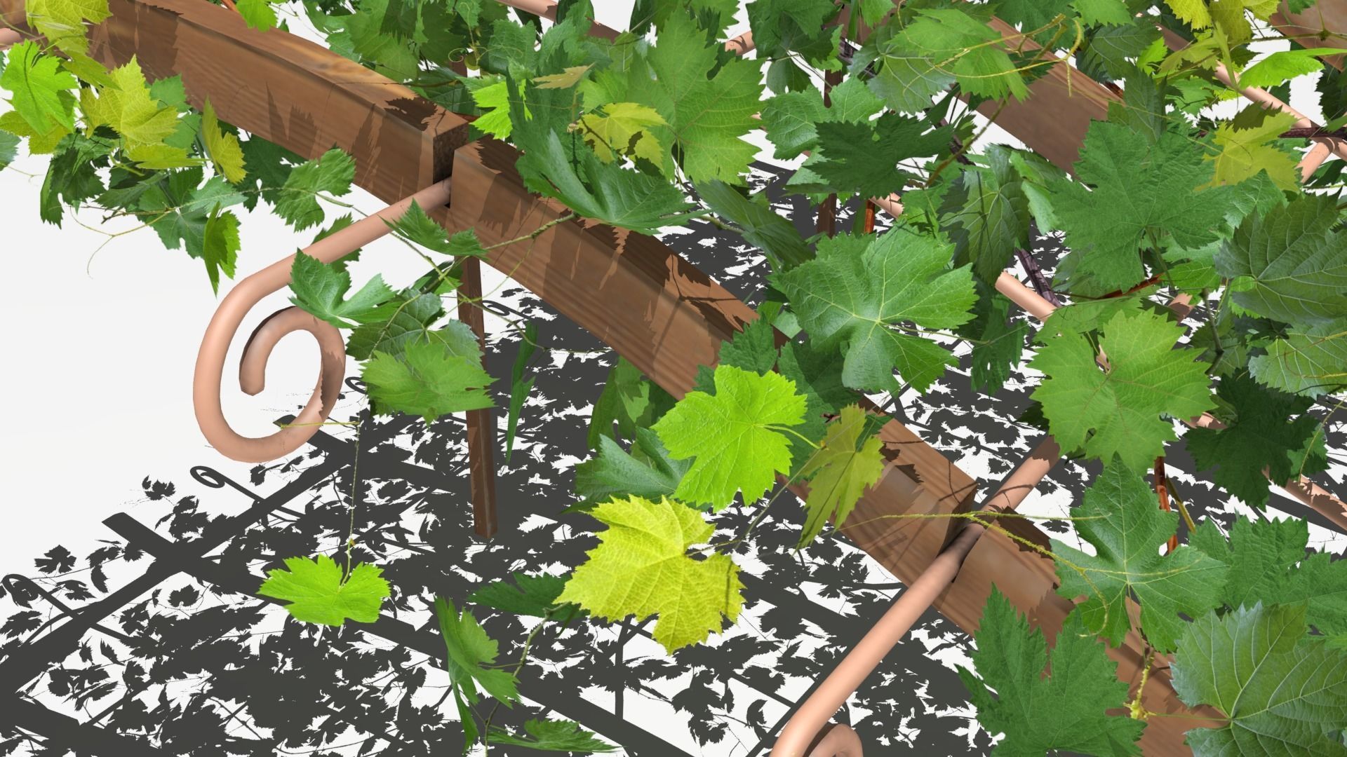 Vine pergola 3D model_9