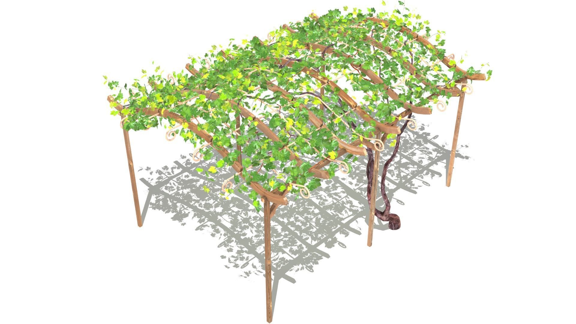 Vine pergola 3D model_12