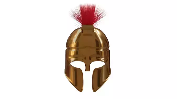 Medieval Golden Spartan Helmet Low-poly 3D model
