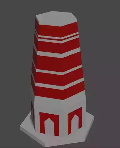 Low poly temple lighthouse Free 3D model