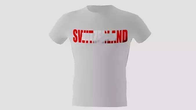 Low poly Switzerland shirt white colour 
