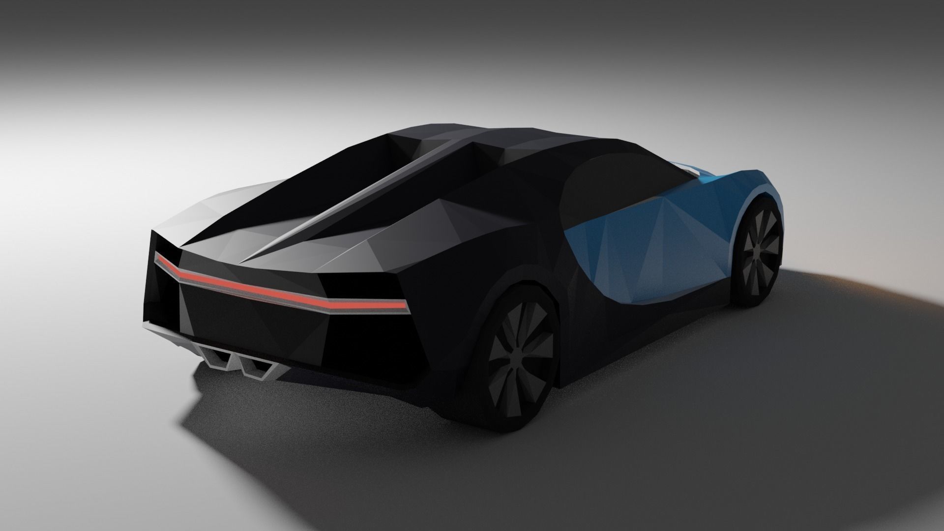 Low Poly Bugatti Chiron Low-poly 3D model_3