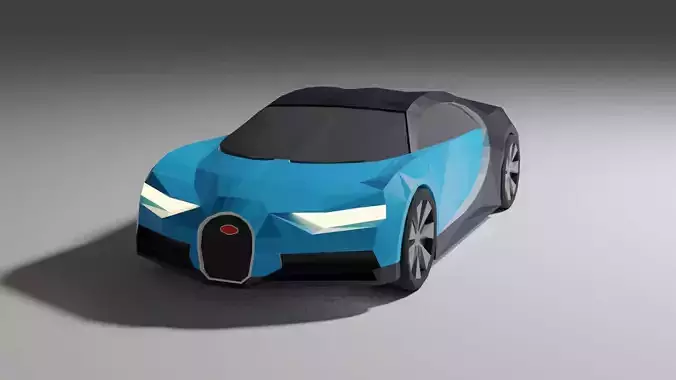 Low Poly Bugatti Chiron Low-poly 3D model