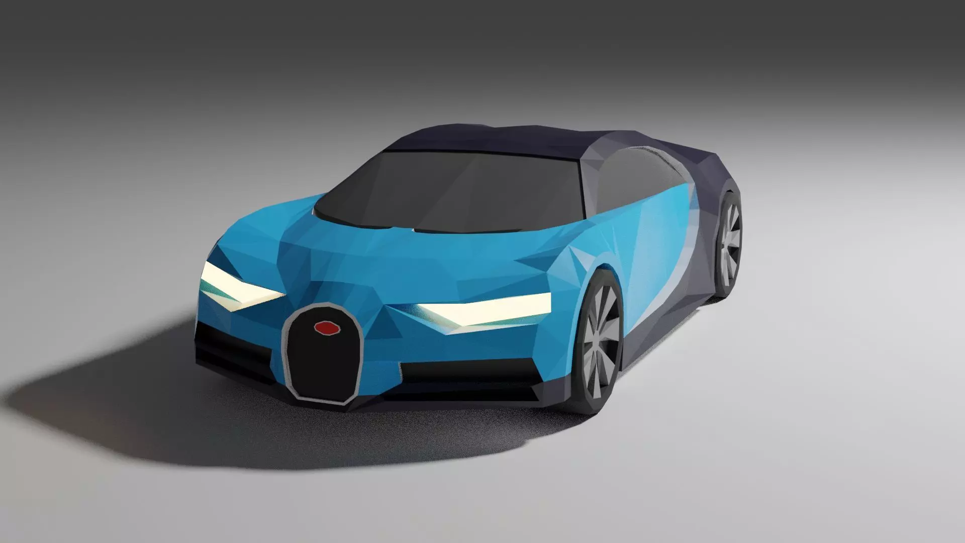 Low Poly Bugatti Chiron Low-poly 3D model_0