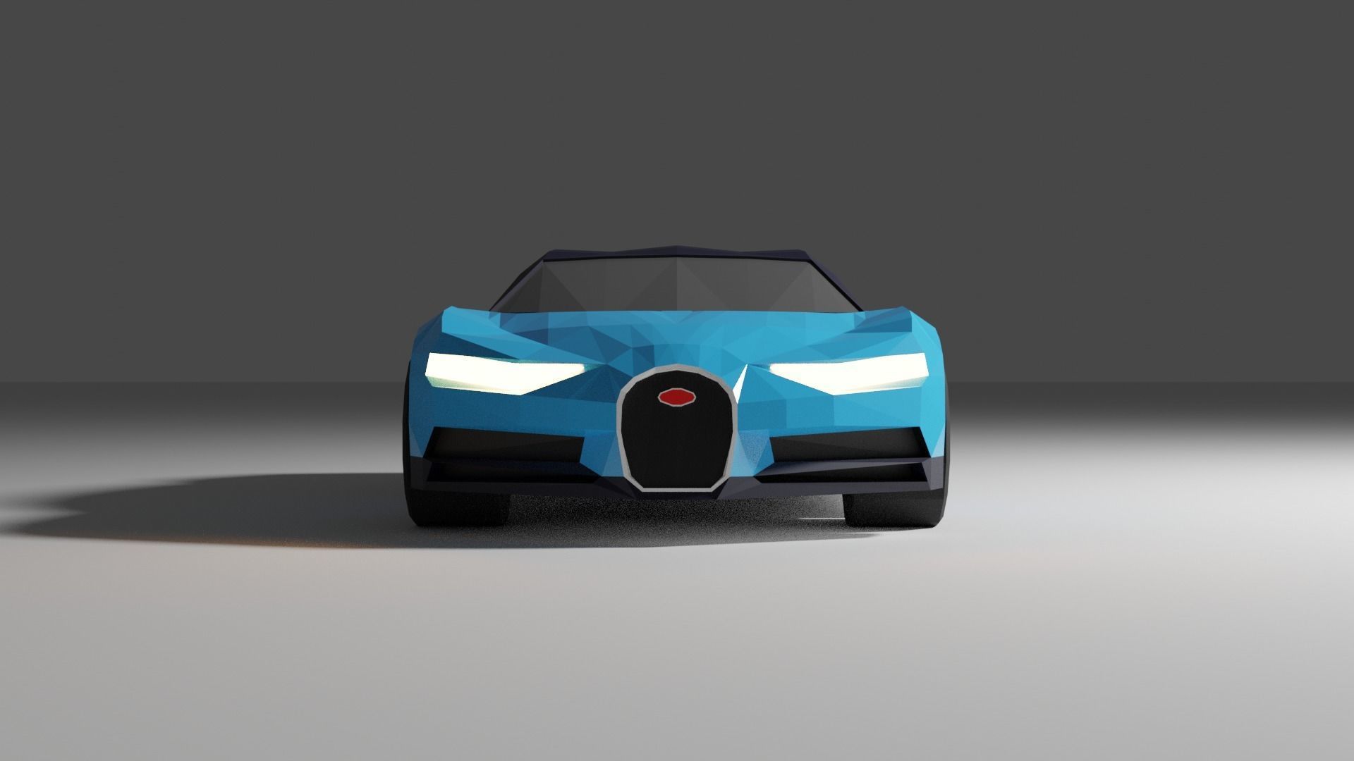 Low Poly Bugatti Chiron Low-poly 3D model_4