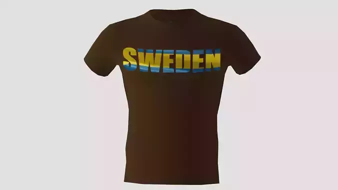 Low poly Sweden shirt dark brown colour 