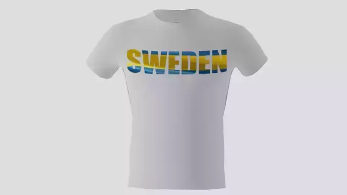 Low poly Sweden shirt white colour