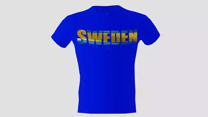 Low poly Sweden shirt blue colour