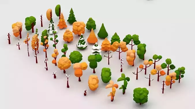 Low poly Tree forest