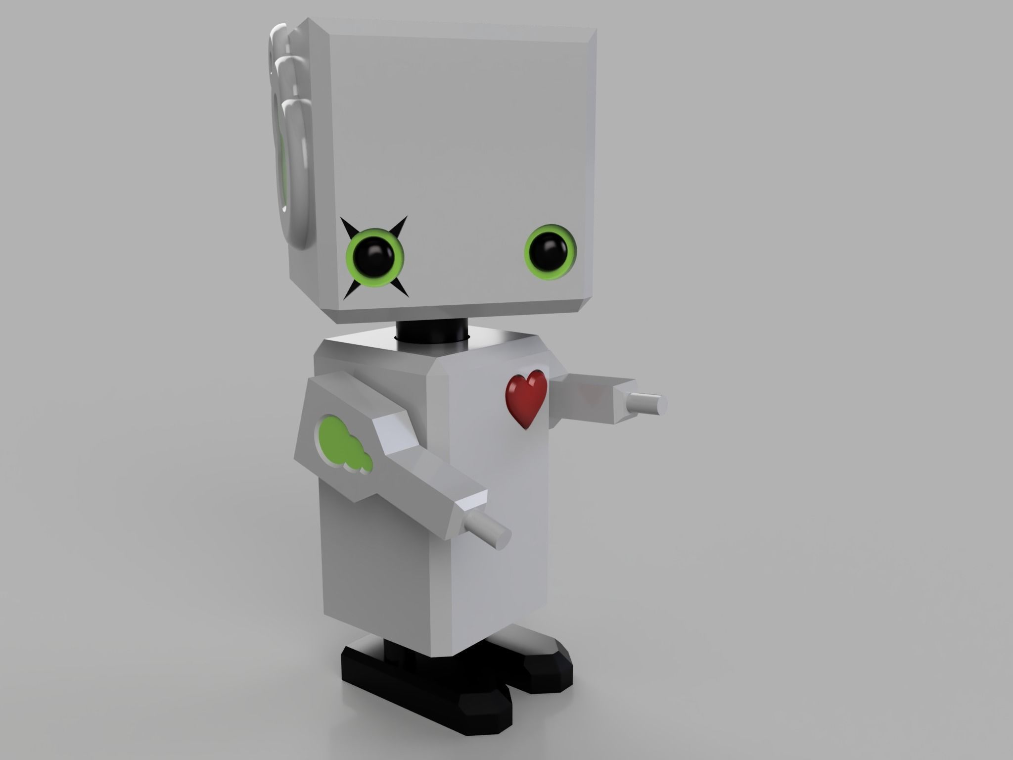 cute robot boy  3D print model_1