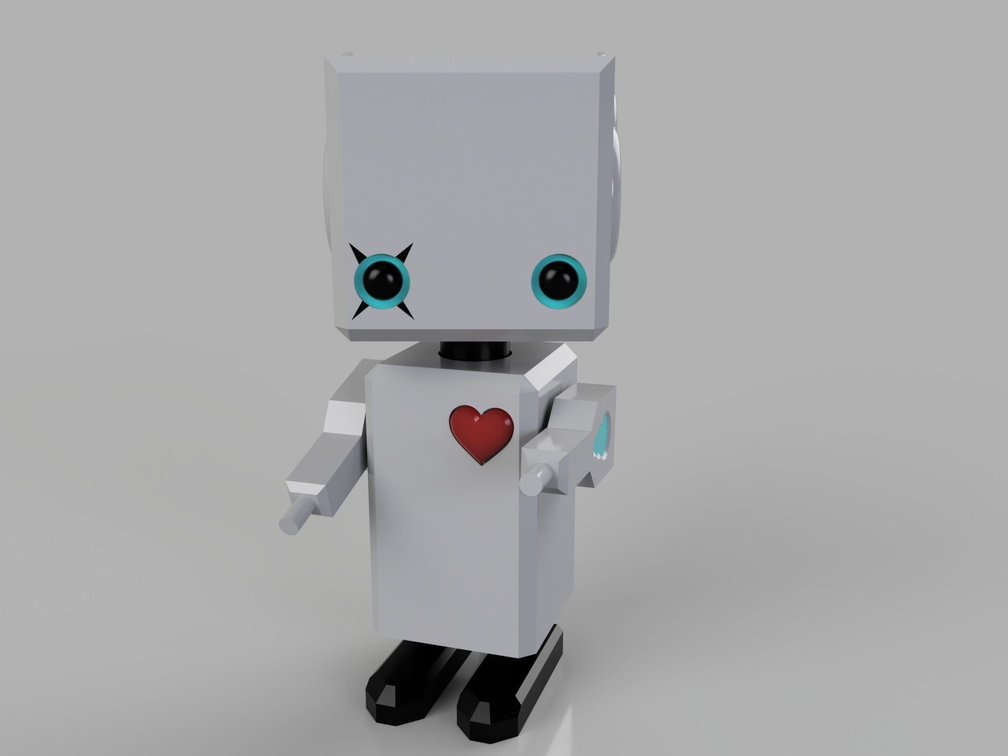 cute robot boy  3D print model_2