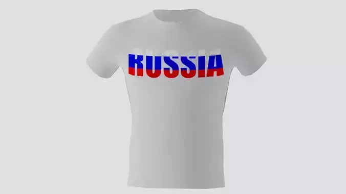 Low poly Russia shirt white colour
