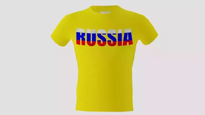 Low poly Russia shirt yellow colour