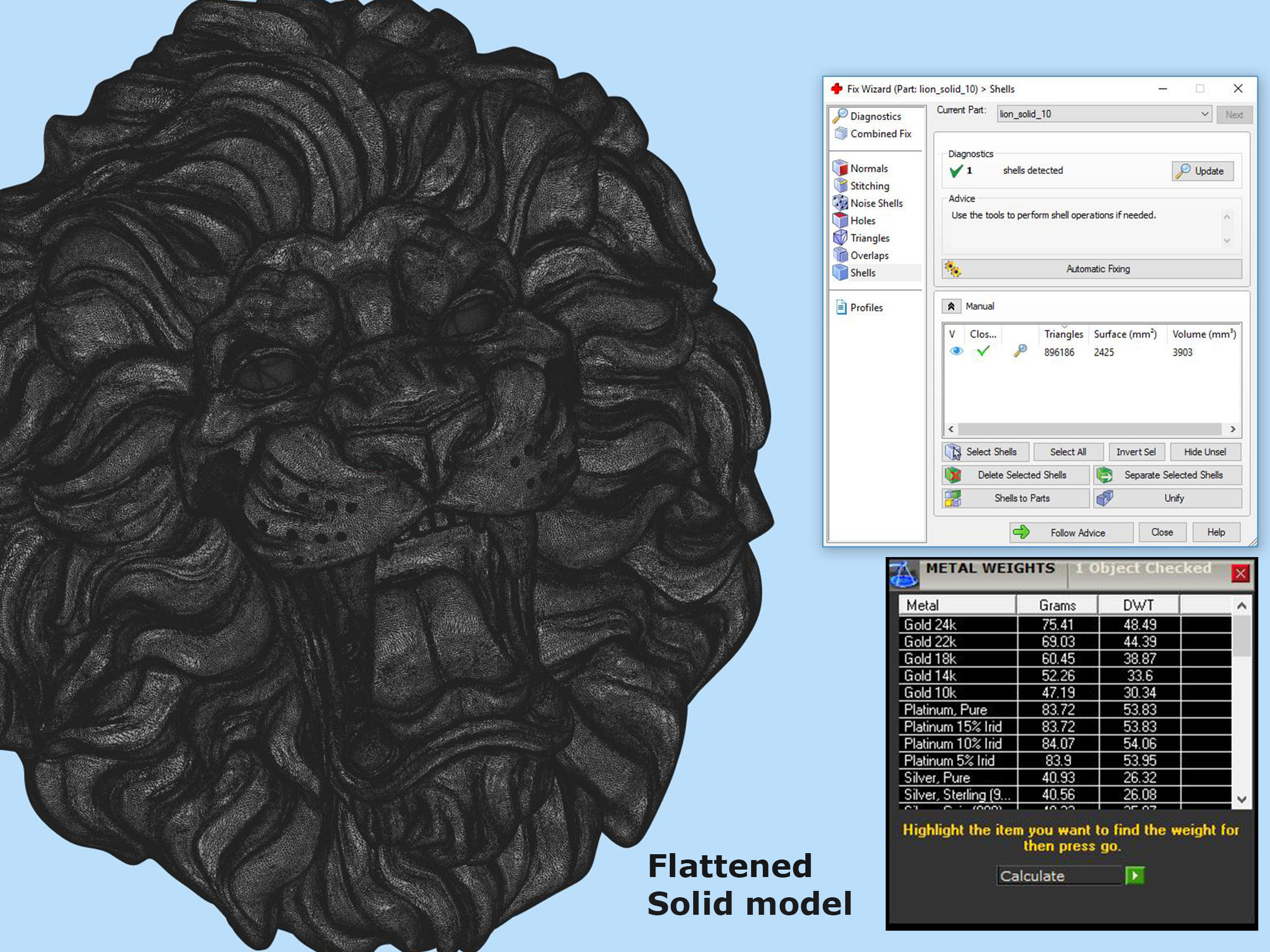Roaring Lion Head V2 3D print model_11