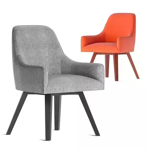 Harvey Black Swivel Armchair Crate and Barrel 3D model