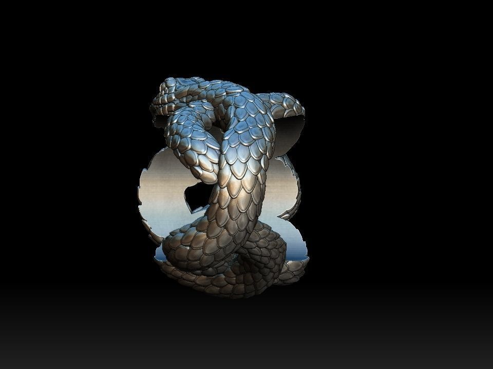  Eyelet snake for pendant 3d print ready 3D print model_3
