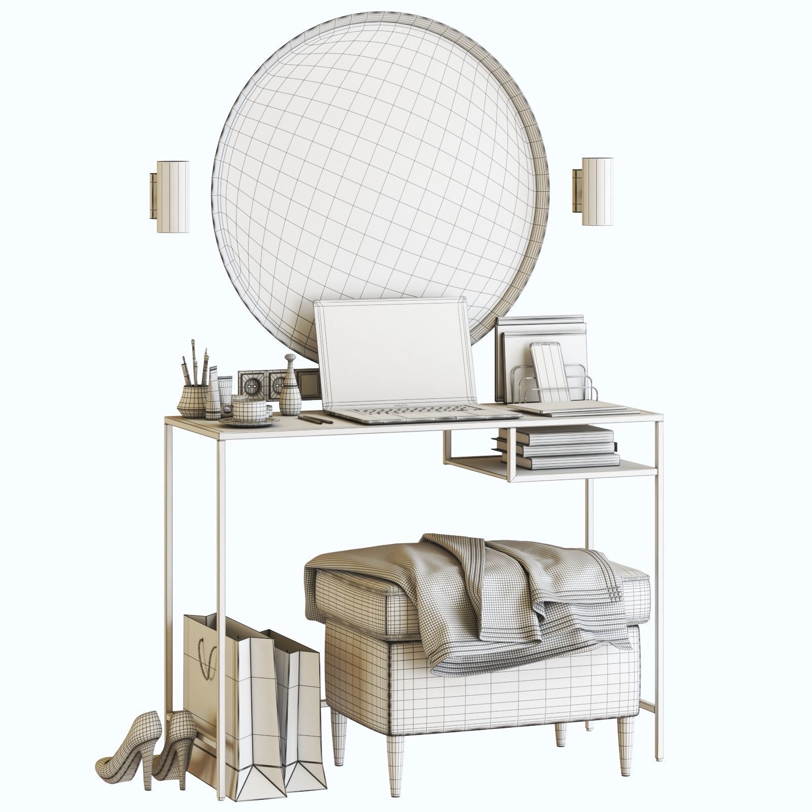 VITTSJO dressing table 3D model_2