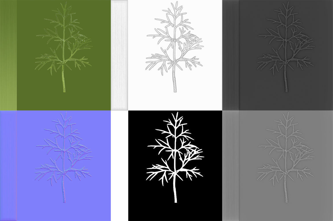 Set of bunches of herbs 3D model_31