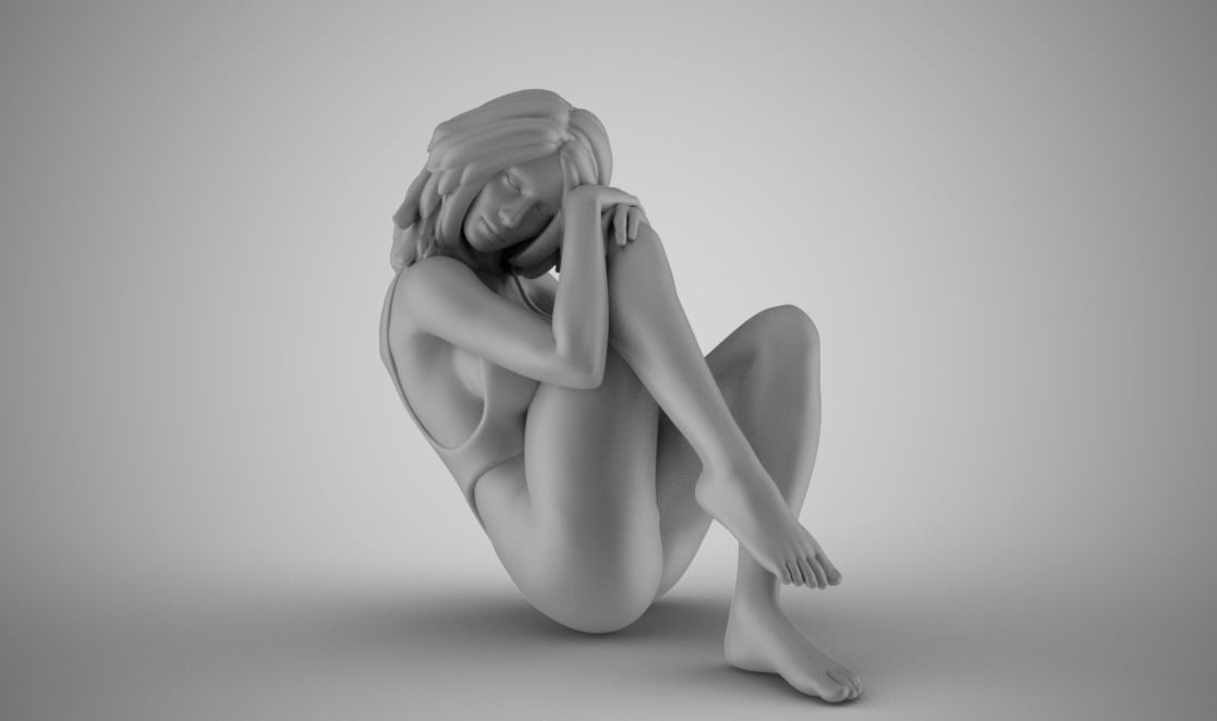 Solitude Woman 3D print model_2