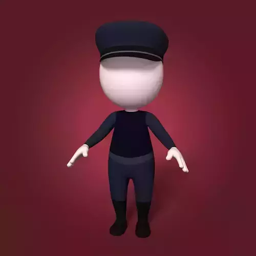 Cartoon Police Man - Stickman