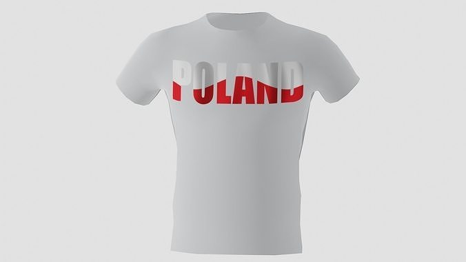 Low poly Poland shirt white colour Low-poly 3D model