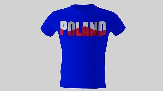 Low poly Poland shirt blue colour Low-poly 3D model