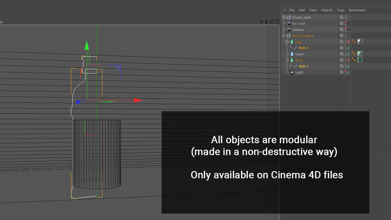 Tanqueray Mini - Rangpur - Bottle 3D model_4