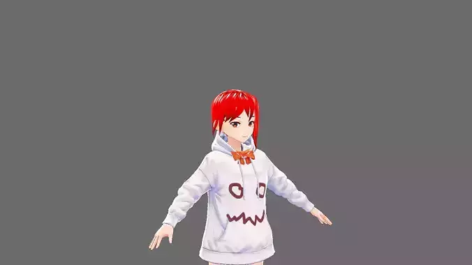 Victoria low-poly ready for ARVR cute girl Low-poly 3D model