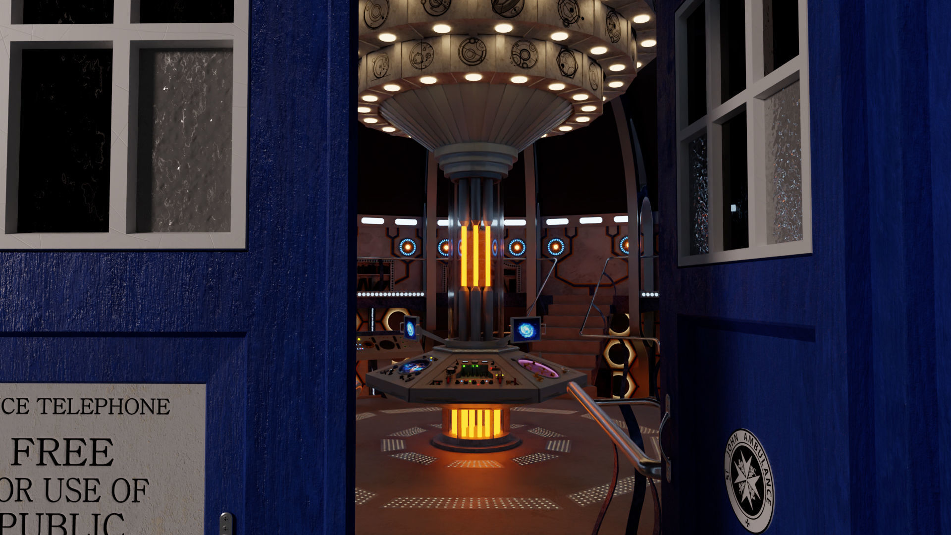 TARDIS - Exterior AND Interior - Smith and Capaldi Design 3D model_10