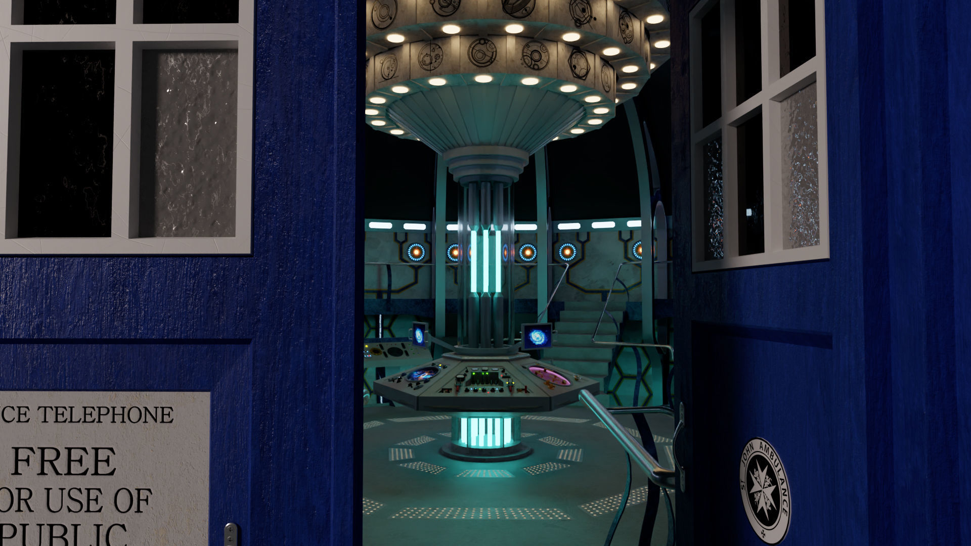 TARDIS - Exterior AND Interior - Smith and Capaldi Design 3D model_5