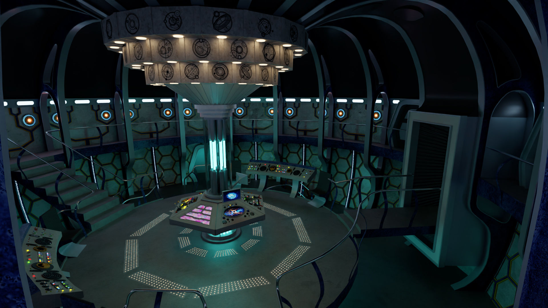 TARDIS - Exterior AND Interior - Smith and Capaldi Design 3D model_13
