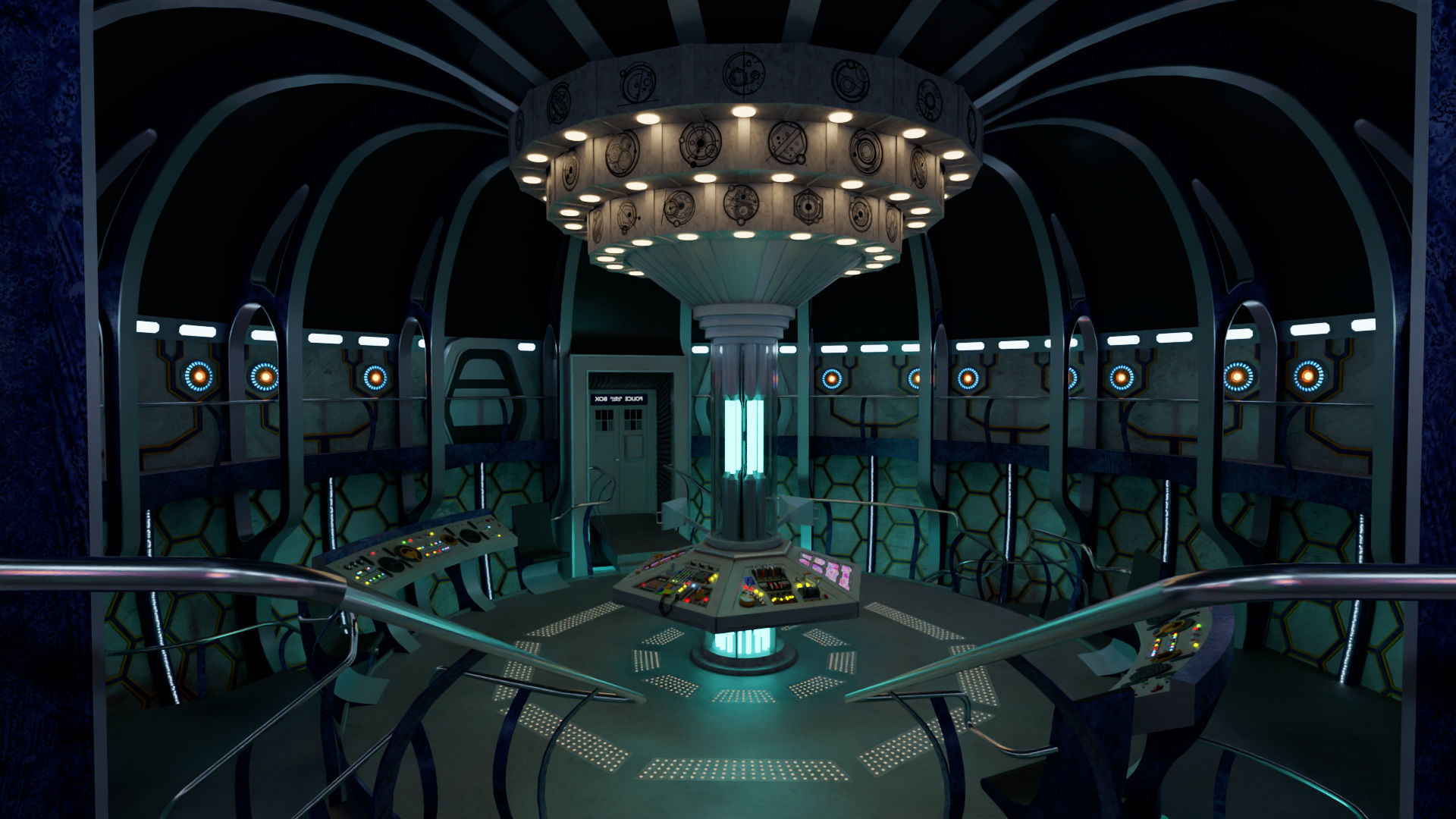 TARDIS - Exterior AND Interior - Smith and Capaldi Design 3D model_3