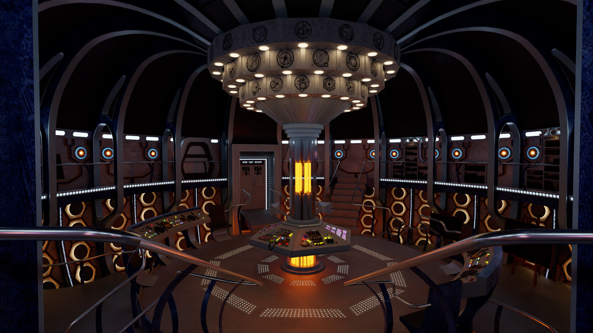TARDIS - Exterior AND Interior - Smith and Capaldi Design 3D model_2