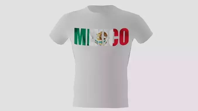 Low poly Mexico shirt white colour 