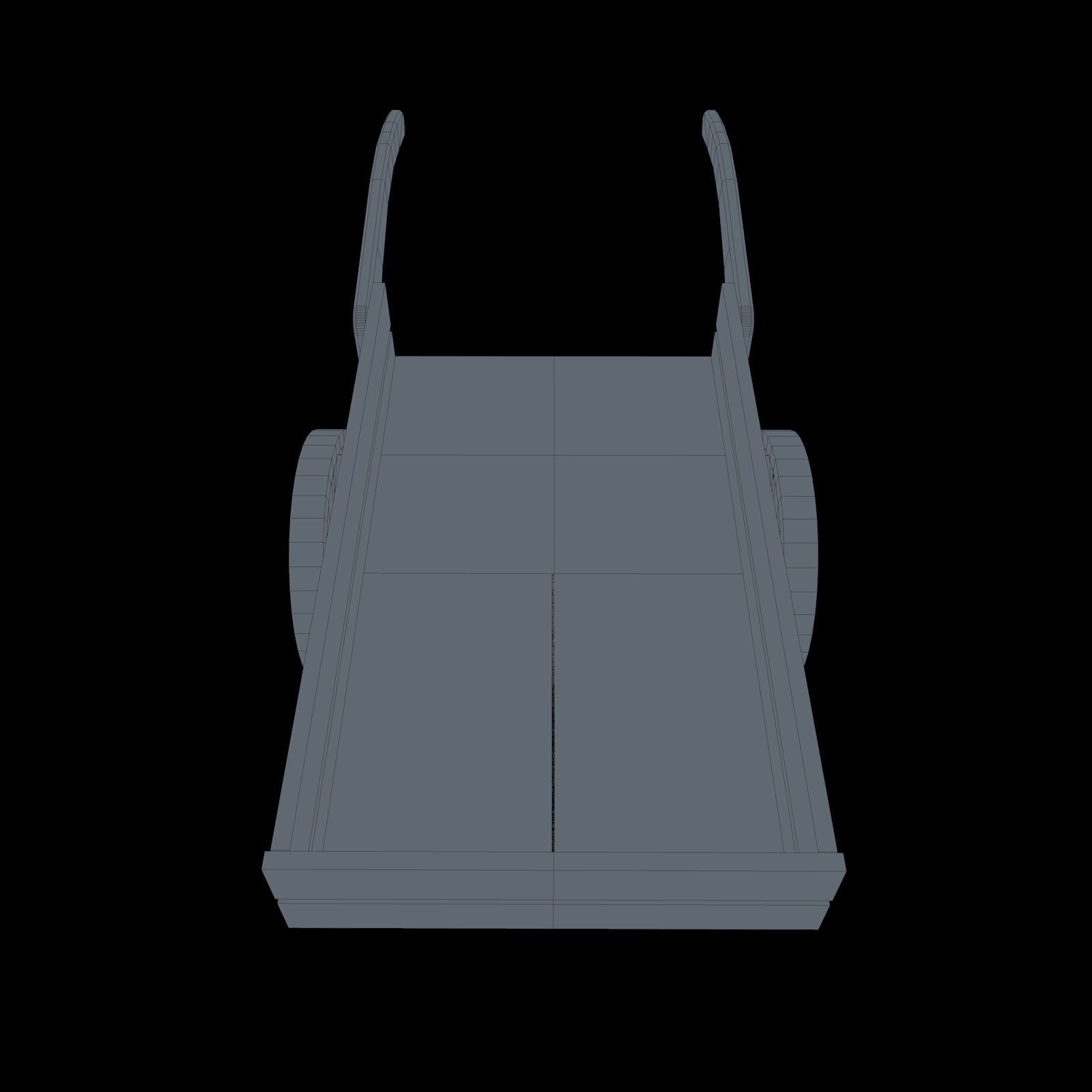 Wood Medieval Transport Cart Low-poly 3D model_8