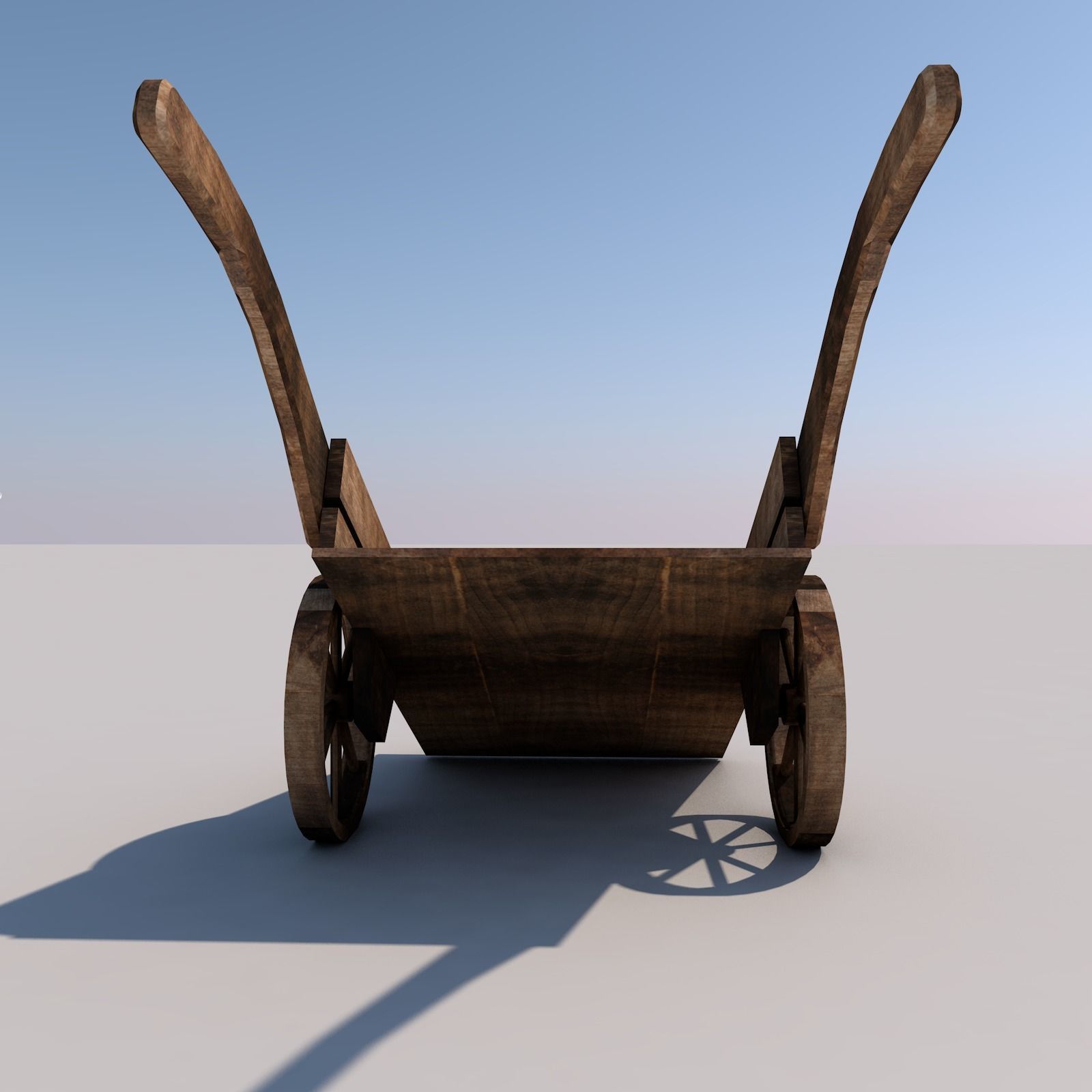 Wood Medieval Transport Cart Low-poly 3D model_3