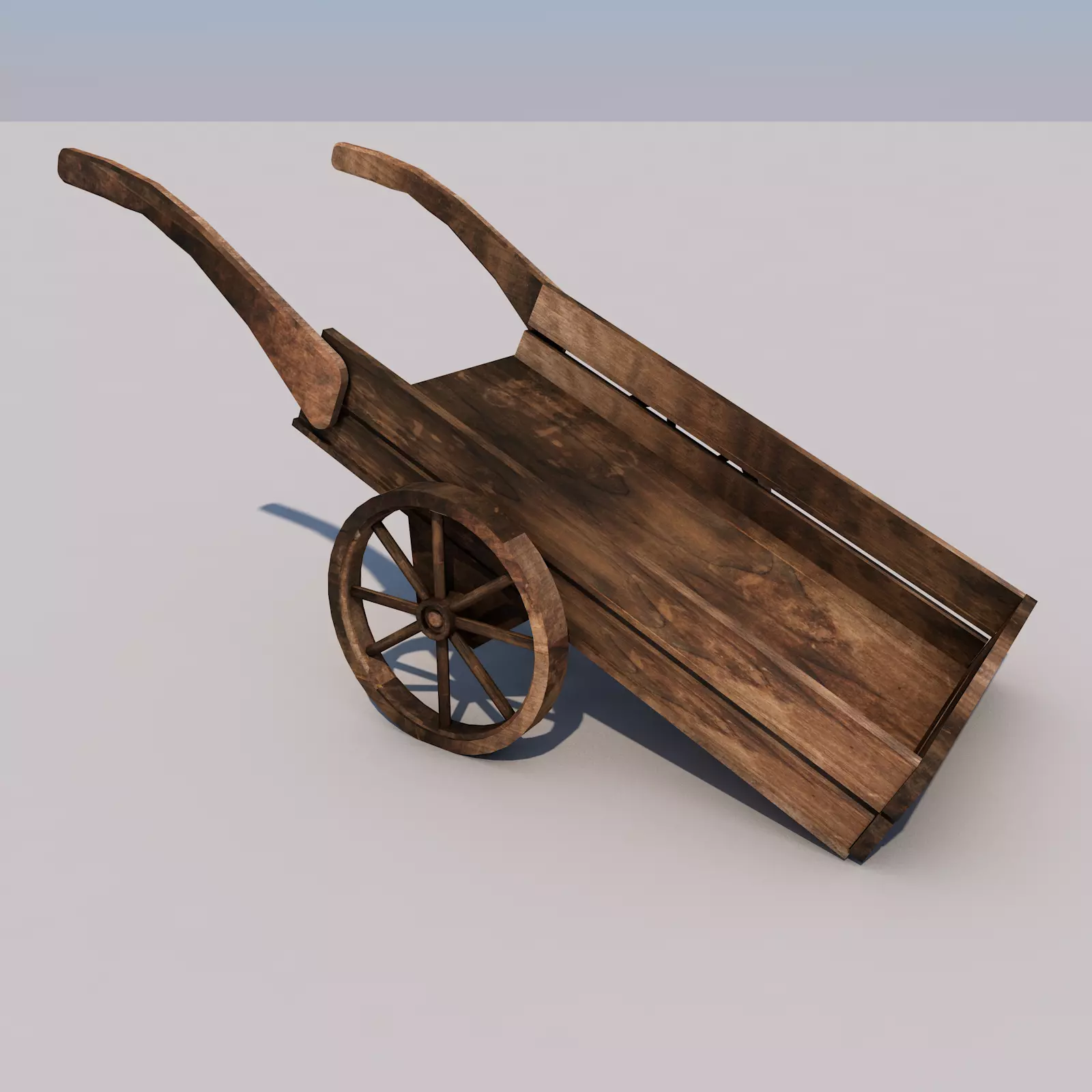 Wood Medieval Transport Cart Low-poly 3D model_0