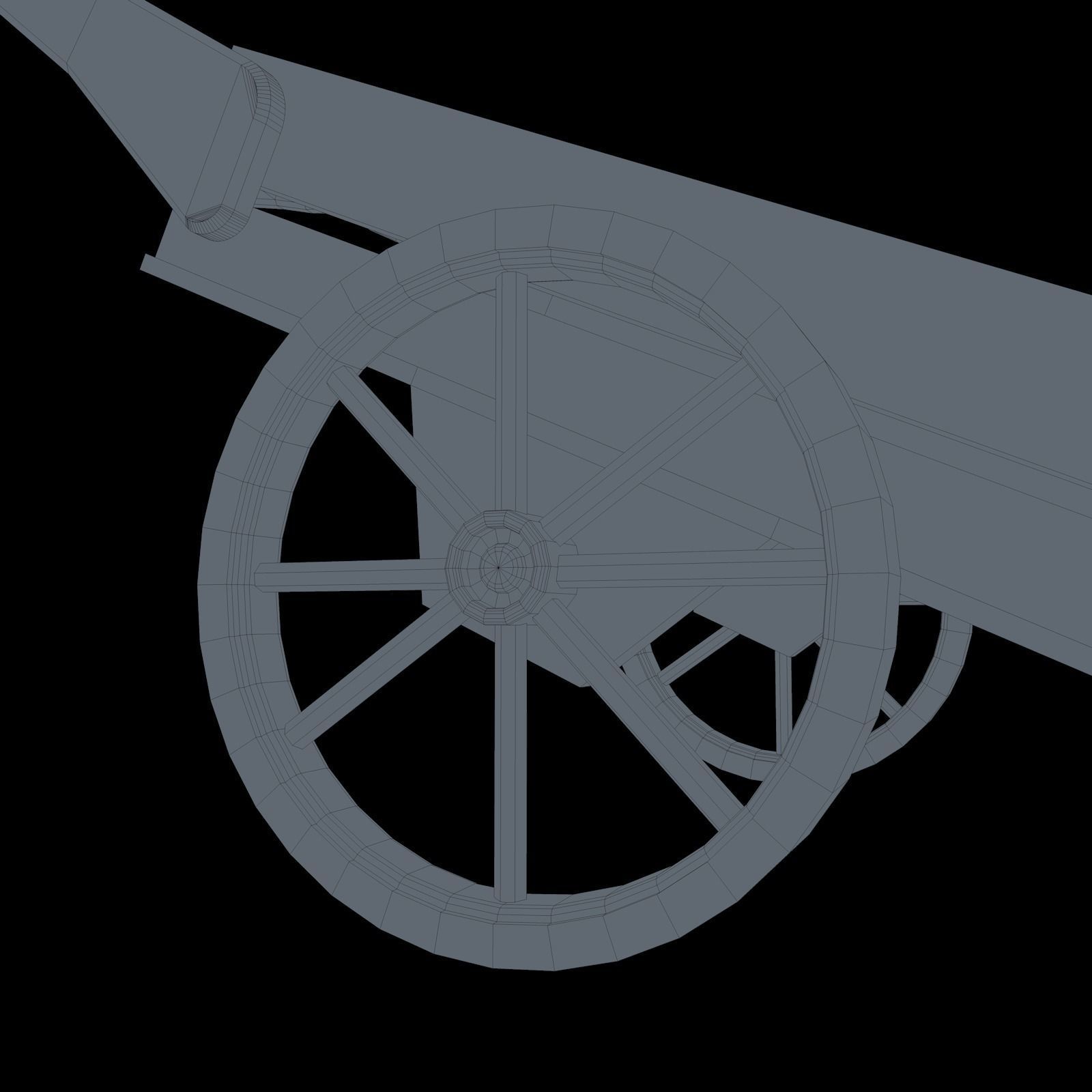 Wood Medieval Transport Cart Low-poly 3D model_13