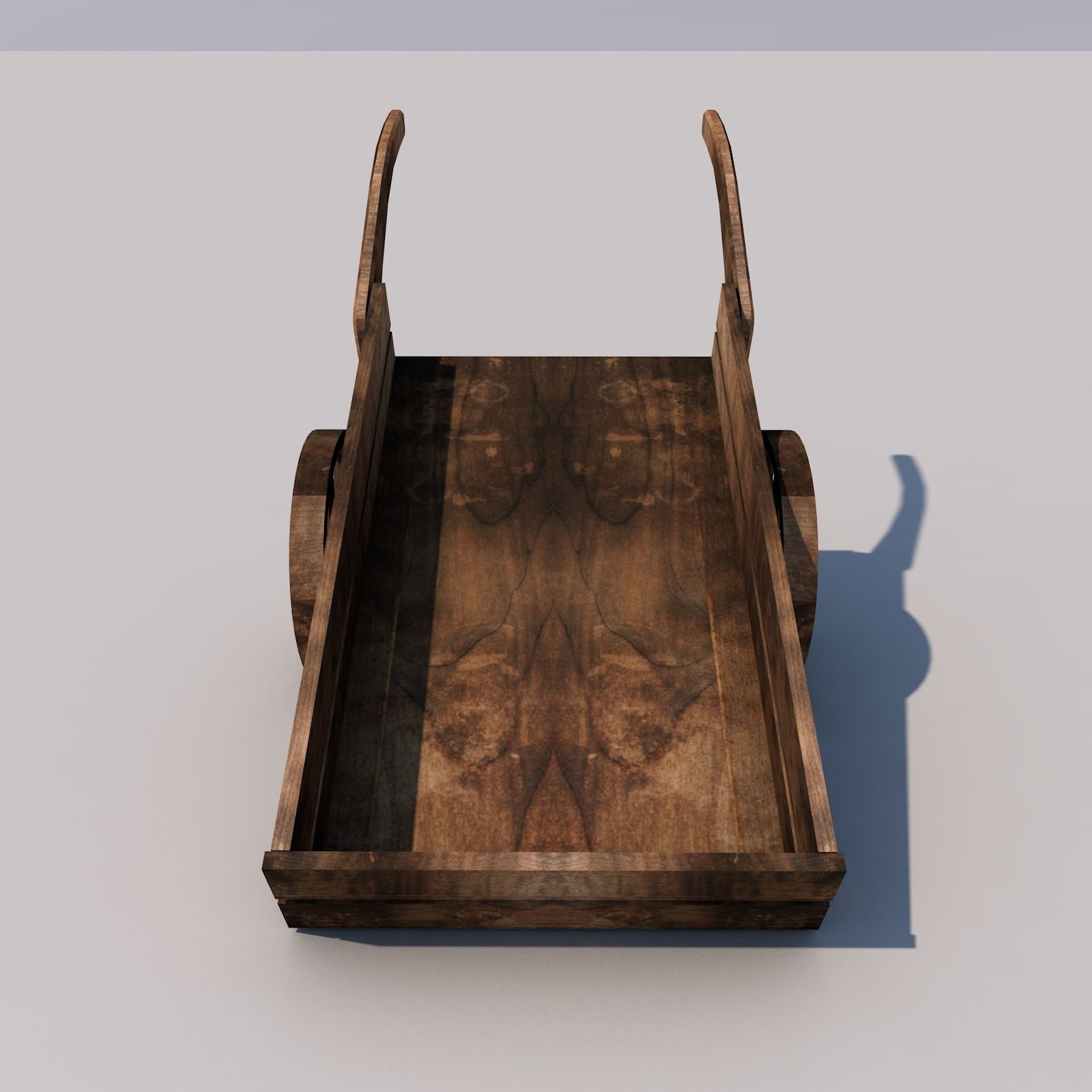 Wood Medieval Transport Cart Low-poly 3D model_1