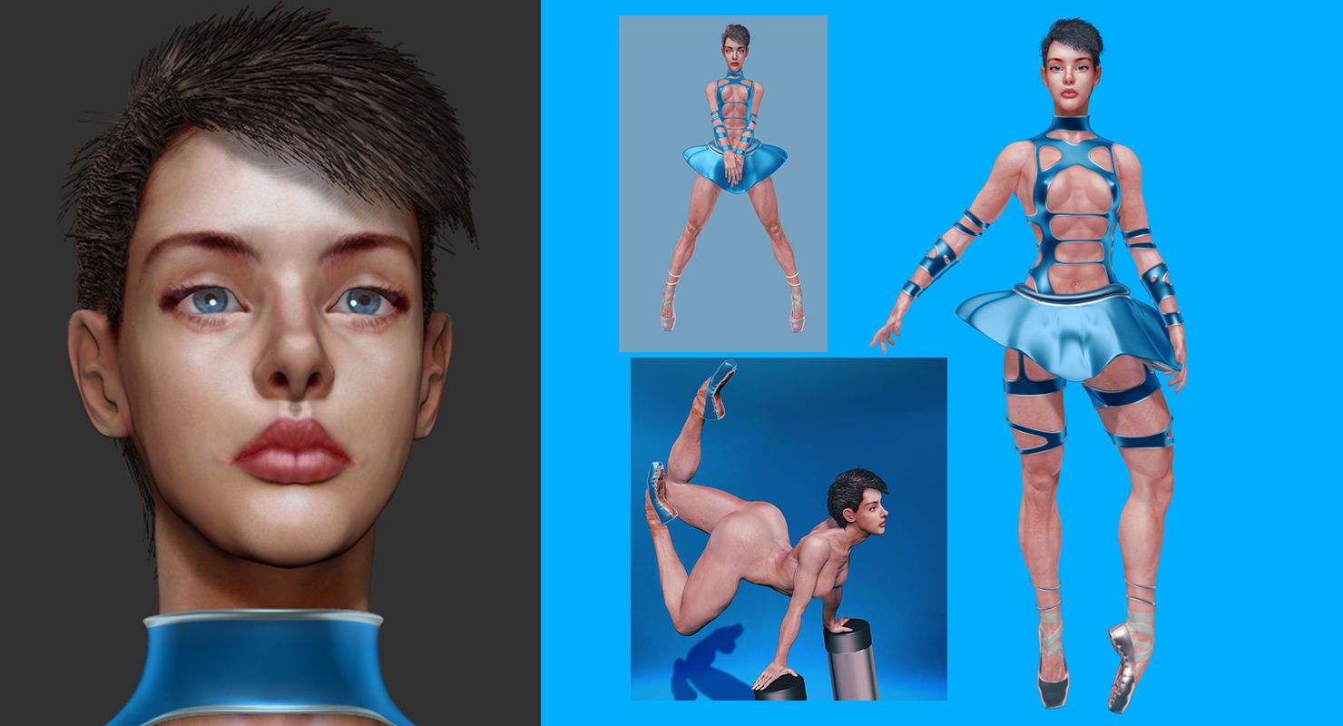 3D model of Ballerina and acrobat 3D model_5