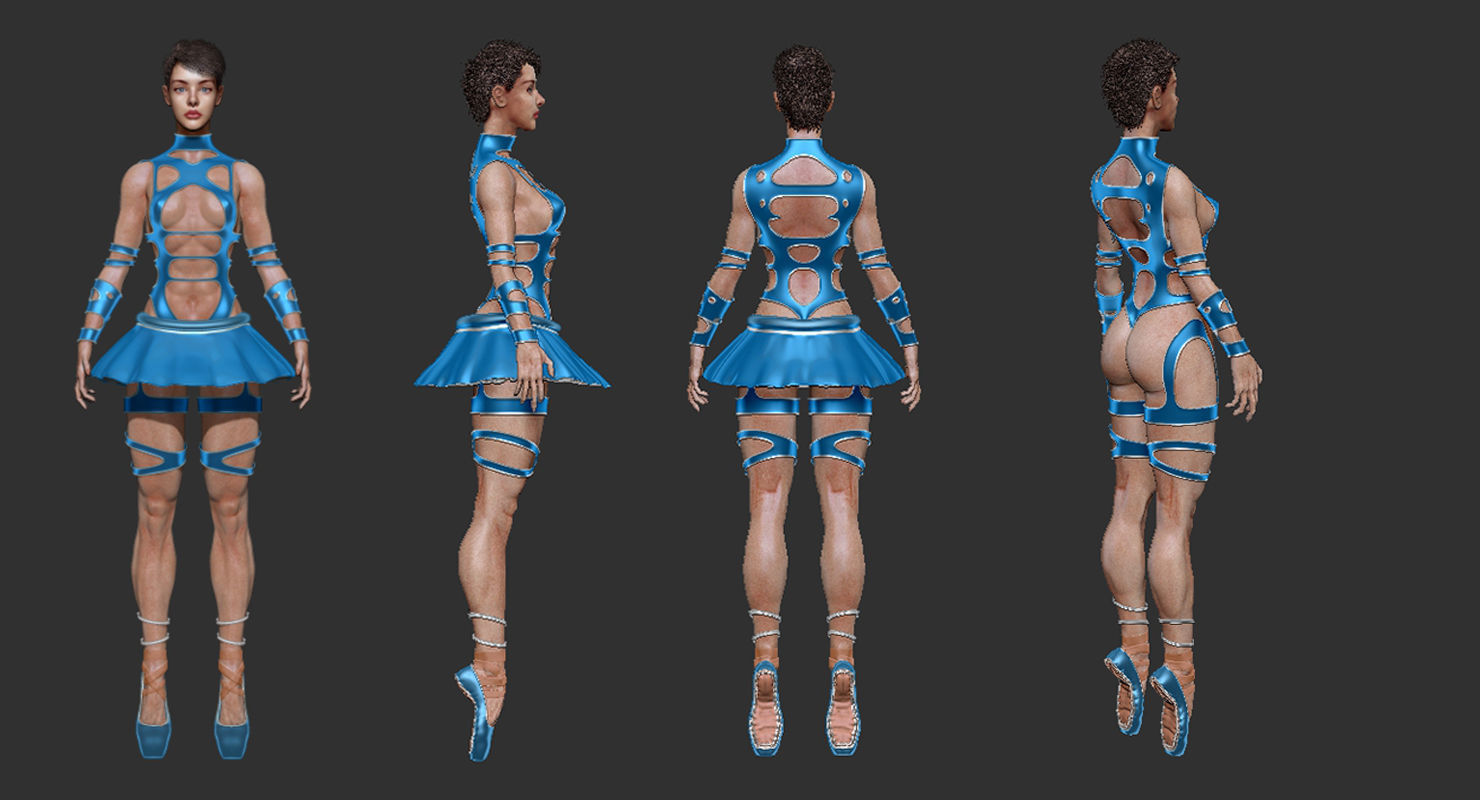 3D model of Ballerina and acrobat 3D model_7