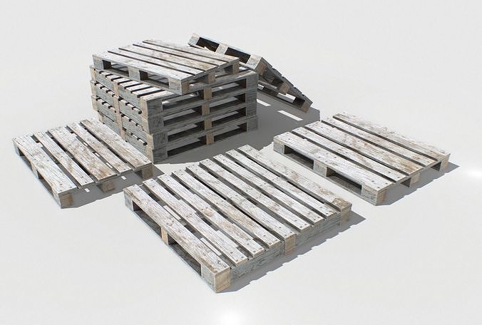 Industrial Wooden Pallet 2 PBR Low-poly 3D model