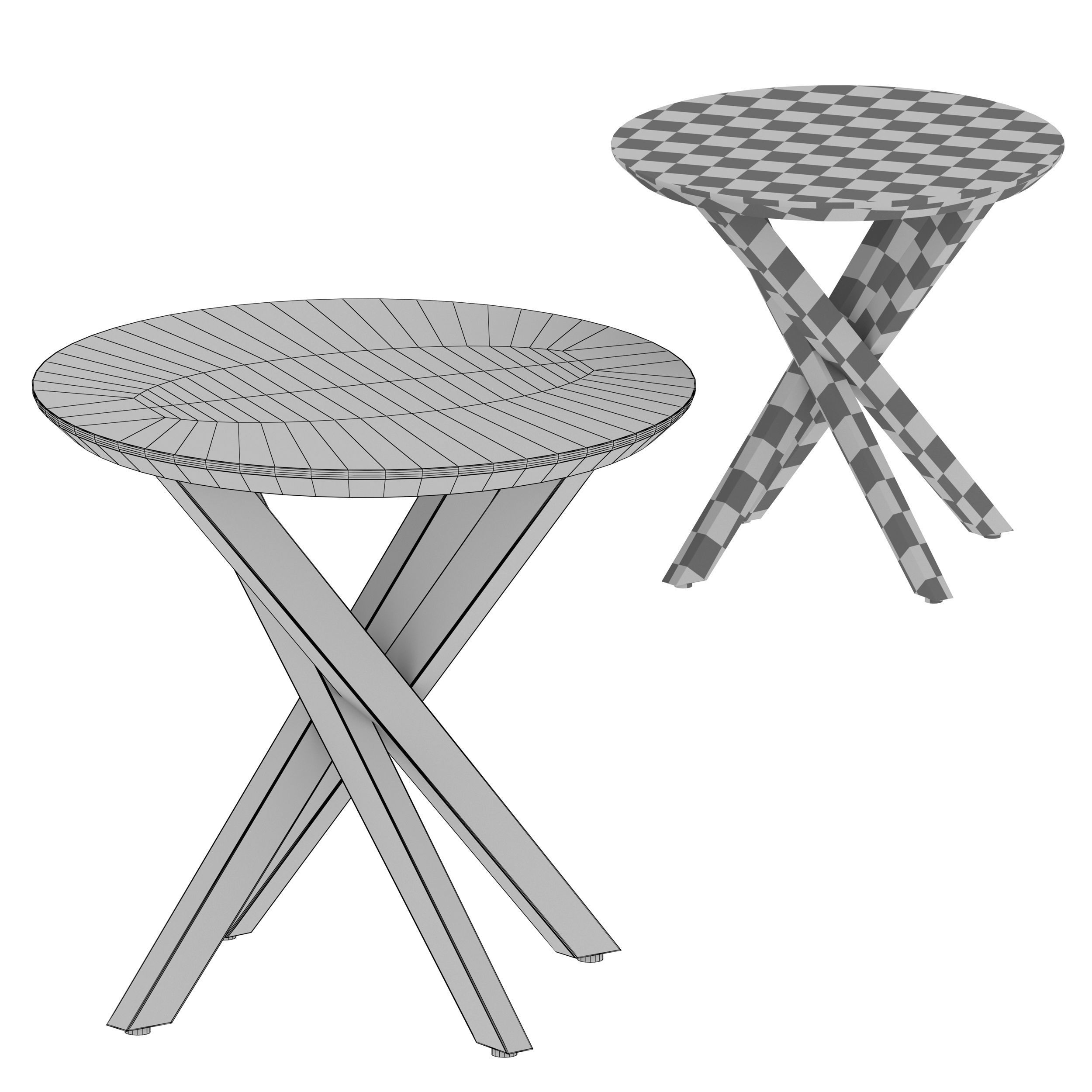 Apex Round End Table Crate and Barrel 3D model_4