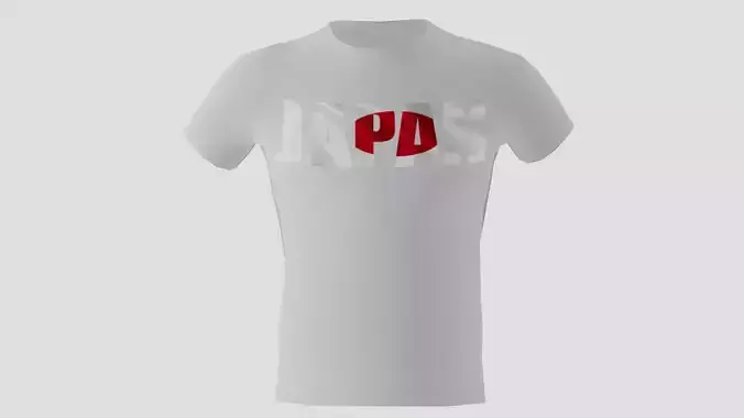 Low poly Japan shirt white colour