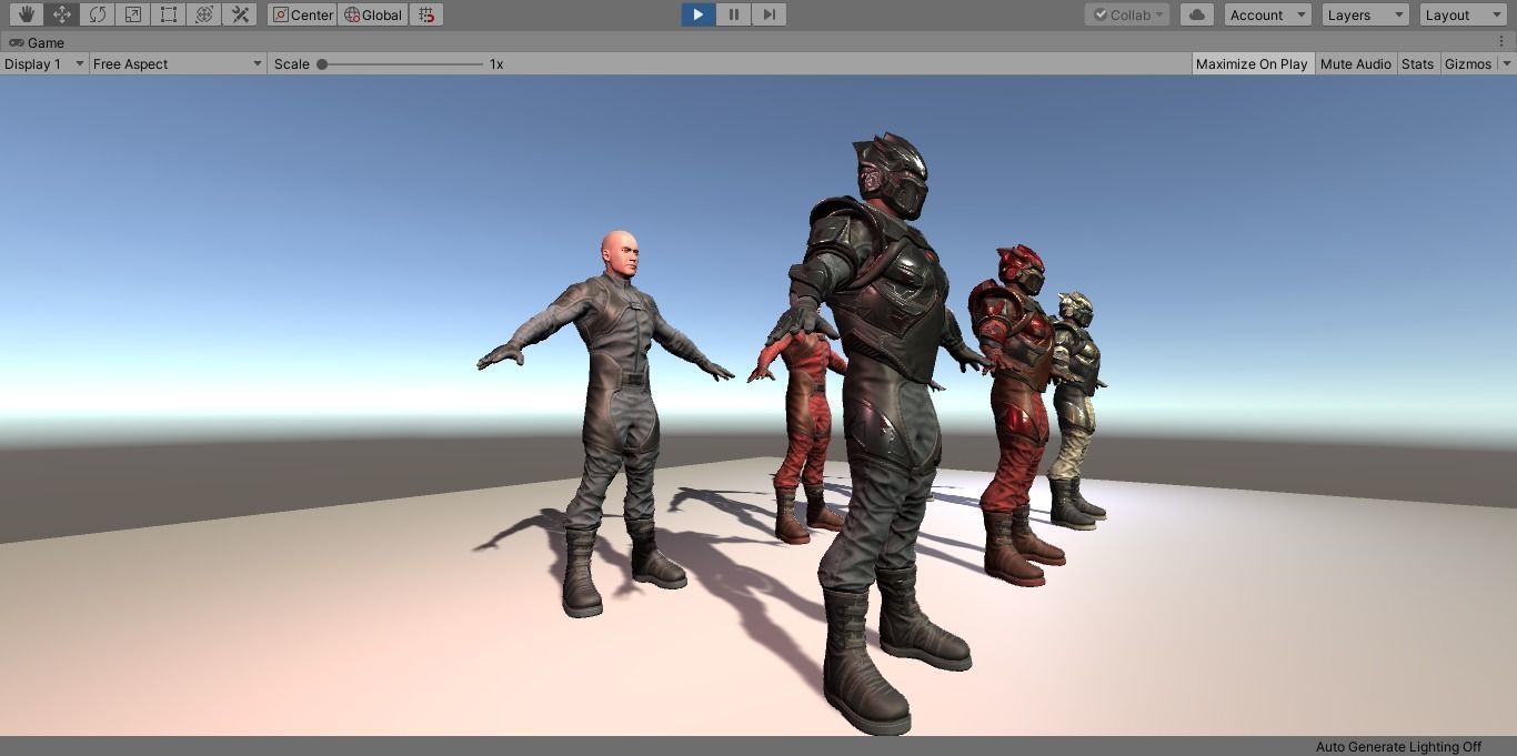 Sci-fi infantryman Low-poly 3D model_11